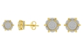 Macy's Men's Diamond (1/6 ct.t.w.) Earring Set in 10K Yellow Gold